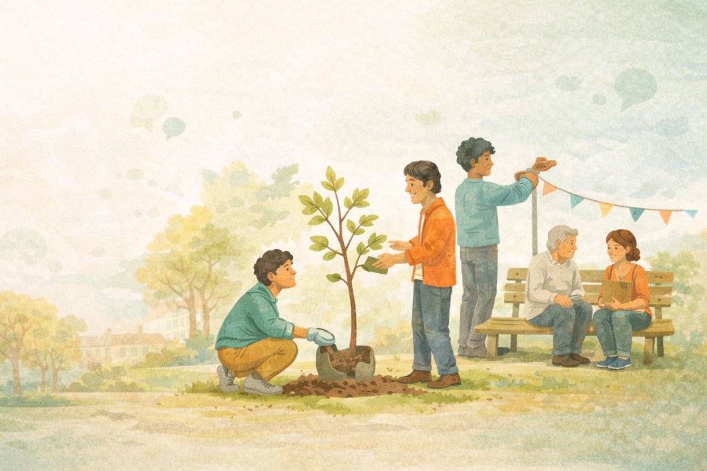 Gemeenschapsactiviteit in het park