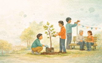 Gemeenschapsactiviteit in het park